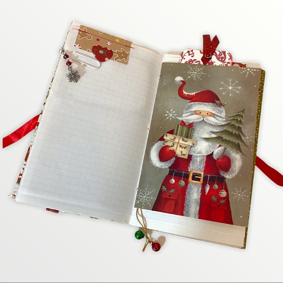Handmade Christmas Holiday Journal, Scrapbook, Diary, Memory Book - Picture 4 of 6